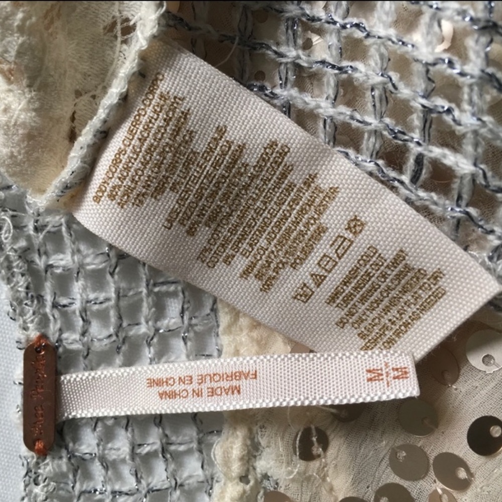 !!! SOLD. !!!  Free People Mixed Material Tank Top Sequin Scoop - Picture 9 of 9